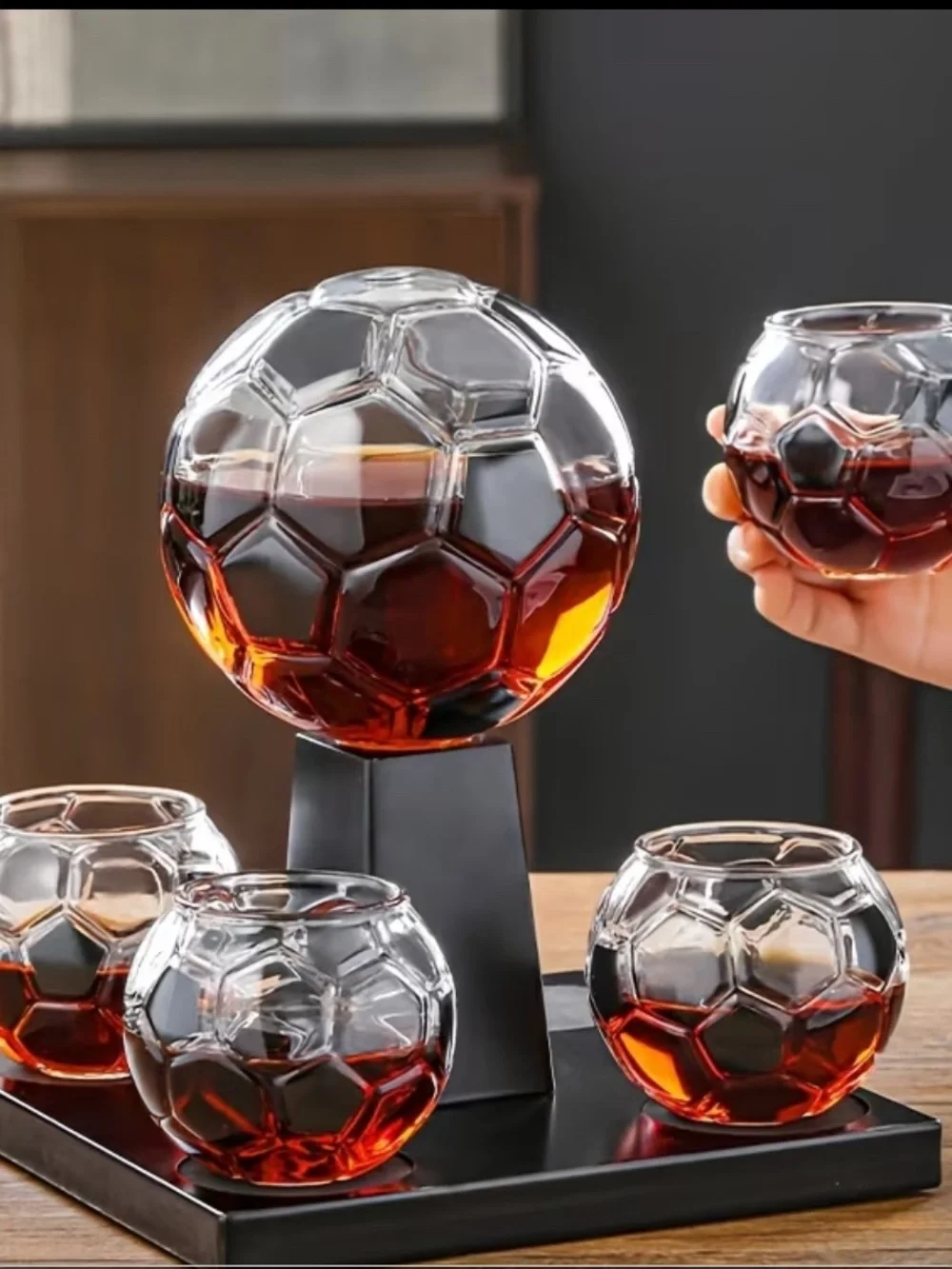 Luxury Soccer Ball Whiskey Decanter Set